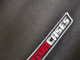 close up of the logo on the seat of a motorcycle