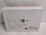 the back of a white box with a black and white label on it