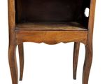 an image of a small wooden table with a drawer on it