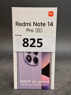 a close up of a box of redmi note 14 pro