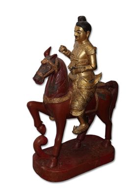 Birmanie, fin XIXe siècle Importante statue en bois laqué sa… - Photo 1