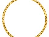 un collier à chaîne en or jaune sur fond blanc
