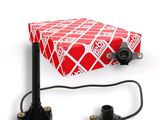 a picture of a red box with a black pole and a red and white box with a black pole and a red and white box with a black pole