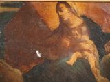 an old painting of a woman holding a baby in her arms