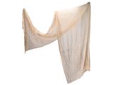 a white shawl hanging on a clothes line