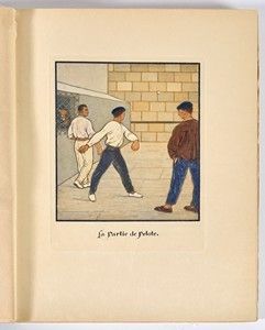 une photo d'un livre sur laquelle figurent deux hommes jouant au baseball