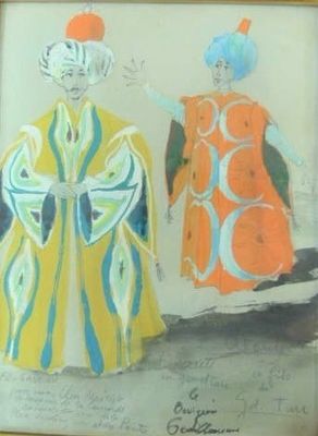 François GANEAU (1912-1982) : étude de costumes de théâtre.