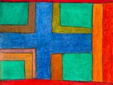 une image représentant un dessin d'une croix sur un fond rouge