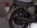 a motorcycle that is parked in a garage