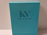 a picture of a blue box with a logo on it