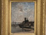 an image of a painting of a boat on the water