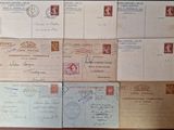 many old envelopes on the table with stamps on them