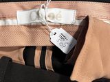 a label on the back of a bag that is open