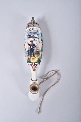 a bottle with a picture of a man on it