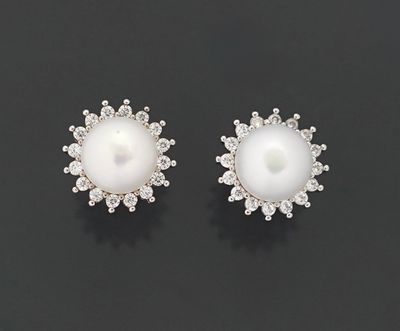 Paire de puces d'oreilles en acier ornée de perles boutons d…