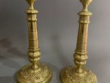 paire de chandeliers anciens en laiton