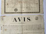 two old papers with the words avis on them