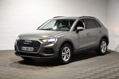 the new audi qx is parked in a garage