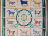 une photo d'une couette sur laquelle figurent des chevaux