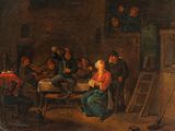 an image of a painting of a group of people sitting around a table
