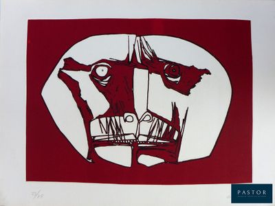 une image représentant un homme et une femme, en rouge et blanc