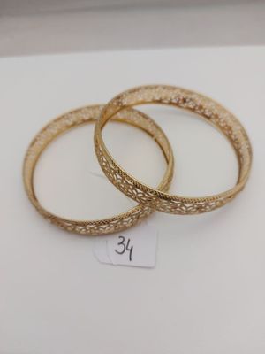 2 bracelets or 750° rigides ajourés Diam.