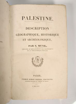 MUNK (S.). Palestine. Description géographique, historique e…