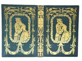 un vieux livre sur lequel figurent deux images représentant un homme et une femme
