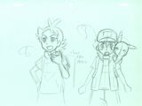 des croquis représentant deux personnages d'anime côte à côte