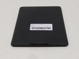 the back of a black tablet with a barcode on it