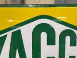 yellow and green sign with the word vacc on it