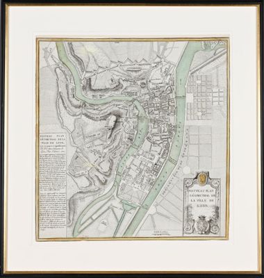 une vieille carte de la ville de Londres traversée par une rivière