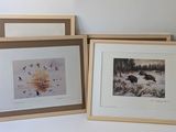 deux photos encadrées représentant un ours et un ours dans un paysage enneigé
