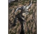 a painting of a man holding a baseball glove on a field