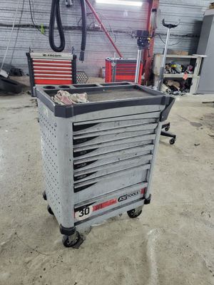 an image of a tool cart in a garage