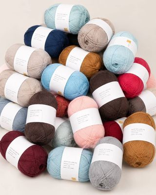 a pile of balls of yarn sitting on top of each other