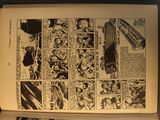 two pages of comics on a table next to each other