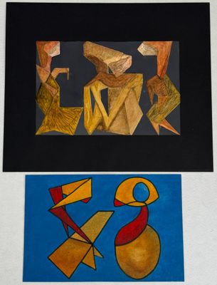 Travail contemporain Abstractions lyriques Réunion de deux t…