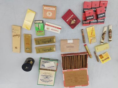 Lot d'anciennes boîtes à cigares dont La flore de la Isabela…