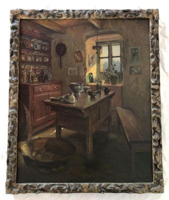 Henri DUVERNE (1867-1951), "intérieur breton", HST, SBG, 70 …