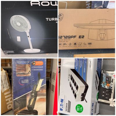 de nombreuses photos différentes d'un ventilateur de table dans un magasin
