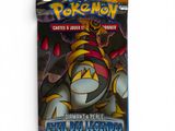 a close up of a bag of pokemon cards on a white surface
