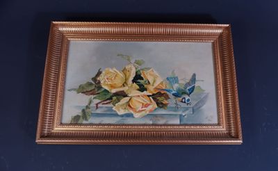 a picture of a painting on the wall of a room