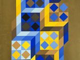 the cover of a book with an image of a man in blue and yellow
