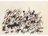 an image of a painting with black and red paint on it