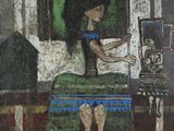 une image d'un tableau représentant une femme assise sur un lit