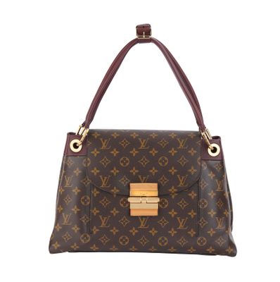 louis vuitton brown monogramet leather and leather shoulder bag