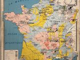 an old map of france with its major cities and major rivers