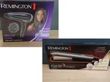 deux photos d'une boîte du lisseur « Remington Keratin Perfect »