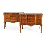 pair of louis ii style marble top commodes